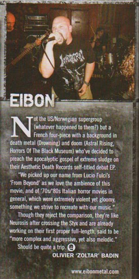Interview of Eibon in Terrorizer #181, February 2009
